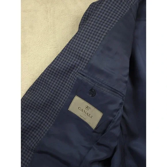 Canali Wool Plaid Blazer Mens 42L Sport Coat 2 Button Italy - Picture 10 of 13